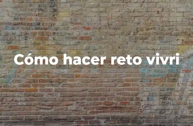 Cómo Hacer Reto Vivri