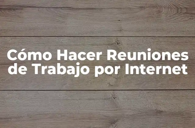 Cómo Hacer Reuniones de Trabajo por Internet