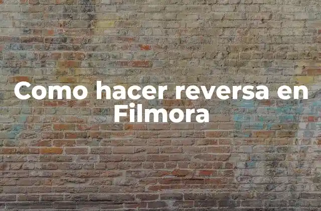 Como Hacer Reversa en Filmora