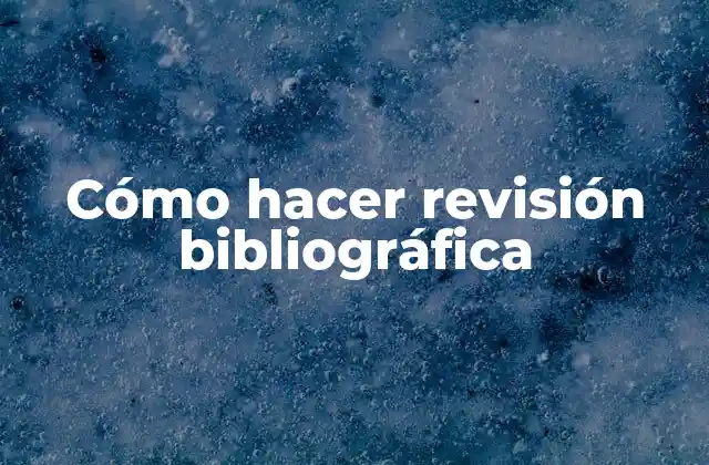 Cómo Hacer Revisión Bibliográfica