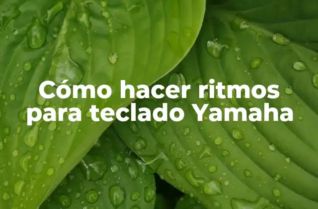 Cómo Hacer Ritmos para Teclado Yamaha