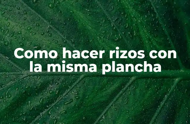 Como Hacer Rizos con la Misma Plancha