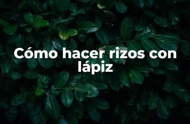 Cómo Hacer Rizos con Lápiz