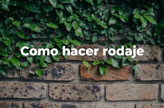 Como Hacer Rodaje