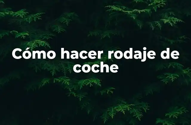 Cómo Hacer Rodaje de Coche 2 Cómo hacer rodaje de coche