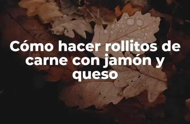 Cómo Hacer Rollitos de Carne con Jamón y Queso