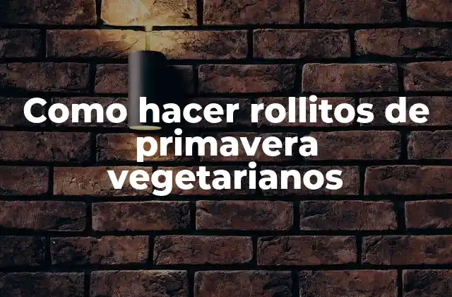 Como Hacer Rollitos de Primavera Vegetarianos