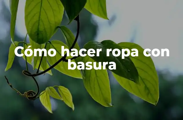 Cómo Hacer Ropa con Basura