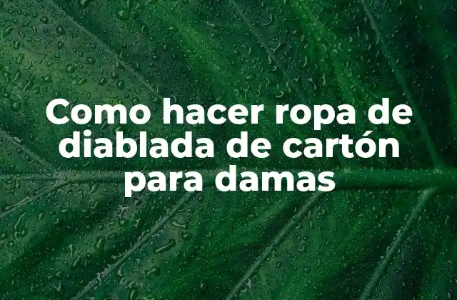 Como Hacer Ropa de Diablada de Cartón para Damas