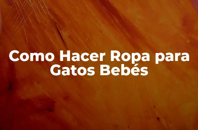 Como Hacer Ropa para Gatos Bebés