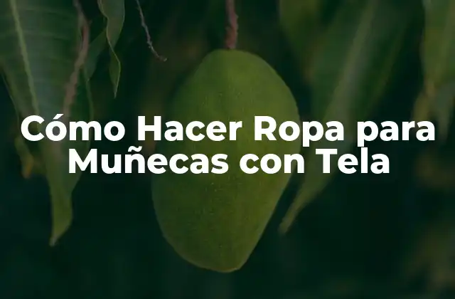 Cómo Hacer Ropa para Muñecas con Tela