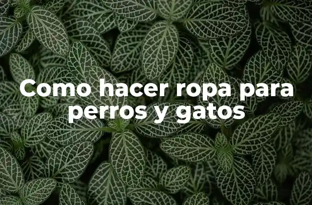 Como Hacer Ropa para Perros y Gatos