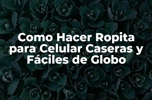 Como Hacer Ropita para Celular Caseras y Fáciles de Globo