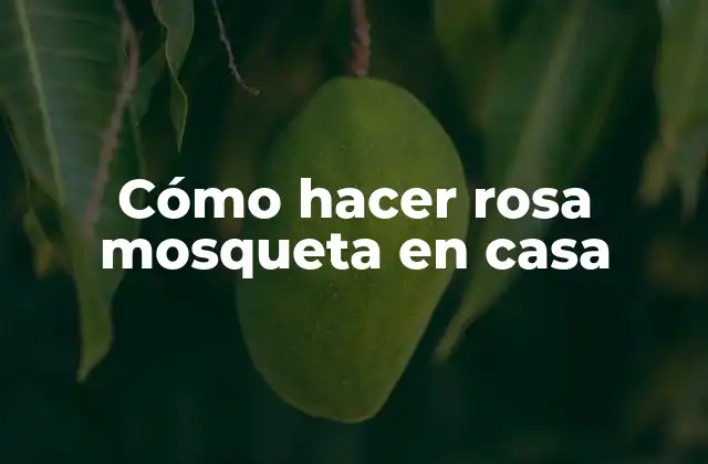 Cómo Hacer Rosa Mosqueta en Casa
