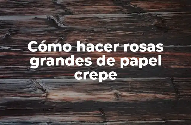 Cómo Hacer Rosas Grandes de Papel Crepe