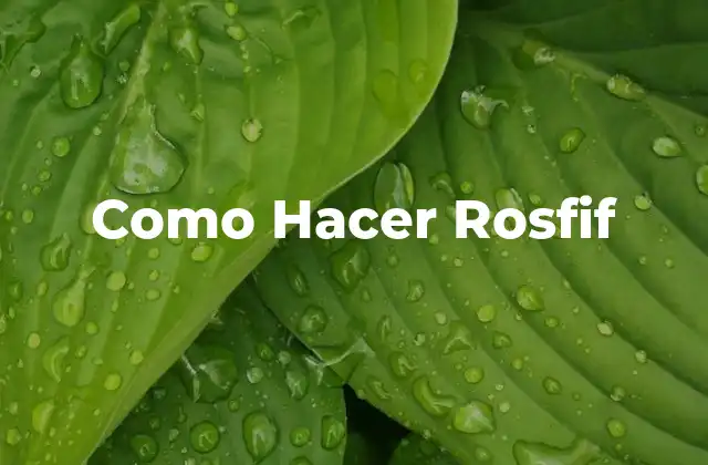Como Hacer Rosfif