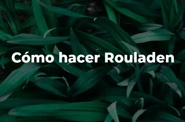Cómo Hacer Rouladen