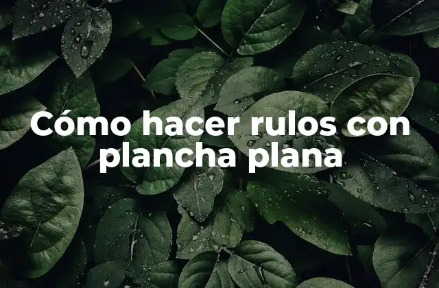 Cómo Hacer Rulos con Plancha Plana