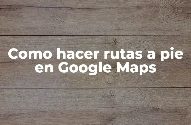 Cómo hacer rutas a pie en Google Maps
