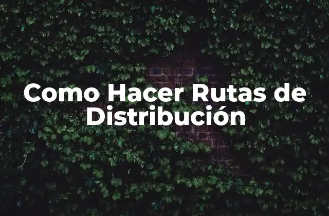 Como Hacer Rutas de Distribución