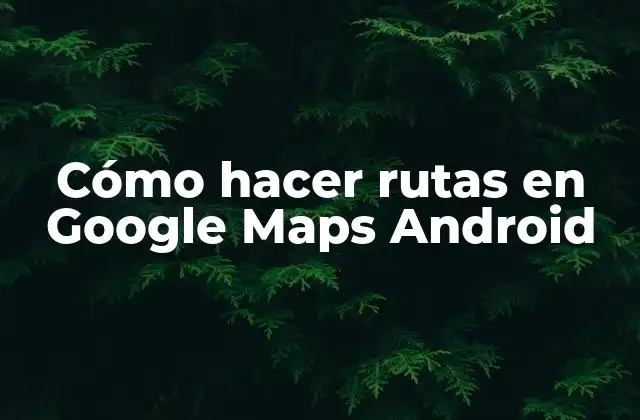 Cómo Hacer Rutas en Google Maps Android