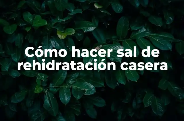 Cómo Hacer Sal de Rehidratación Casera