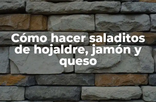 Cómo Hacer Saladitos de Hojaldre, Jamón y Queso 2 Cómo hacer saladitos de hojaldre, jamón y queso