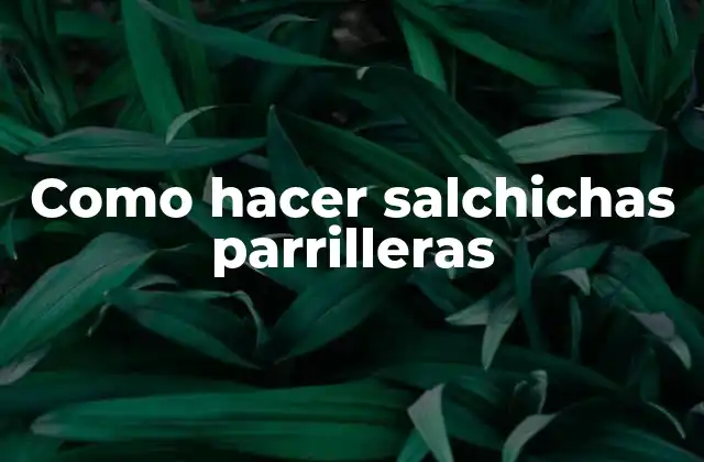 Como Hacer Salchichas Parrilleras