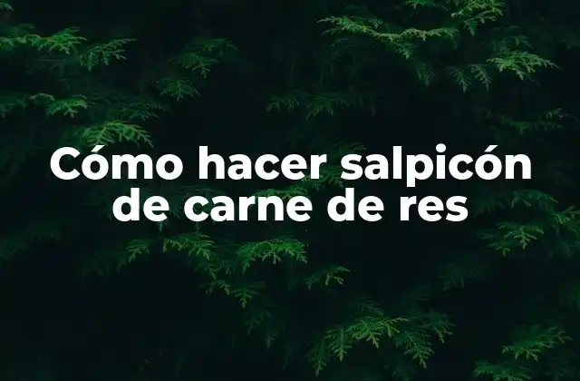 Cómo Hacer Salpicón de Carne de Res
