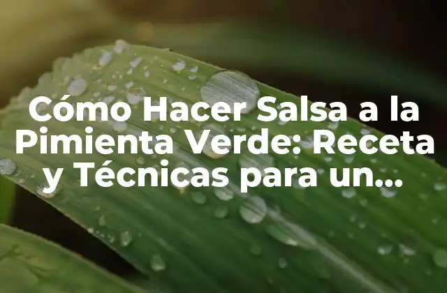 Cómo Hacer Salsa a la Pimienta Verde: Receta y Técnicas para un Sabor Único