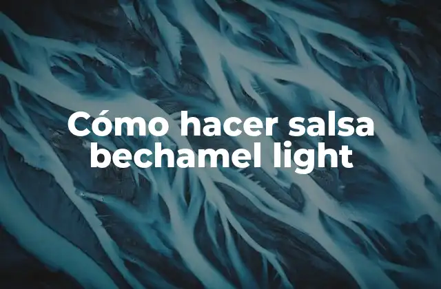 Cómo Hacer Salsa Bechamel Light 2 ¿Qué es la salsa bechamel light y para qué sirve?