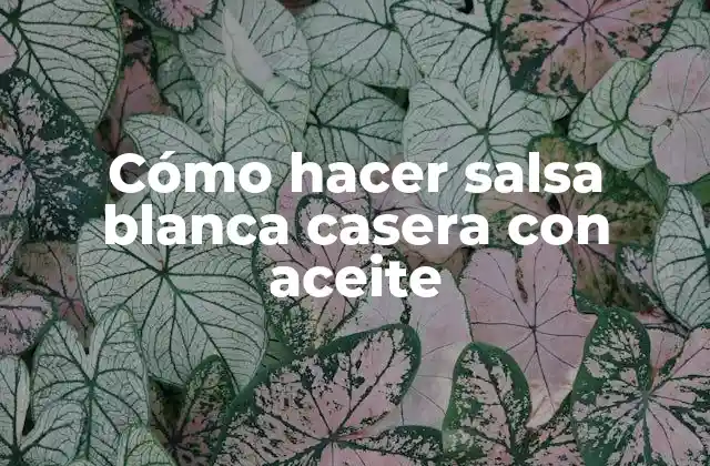 La salsa blanca casera con aceite