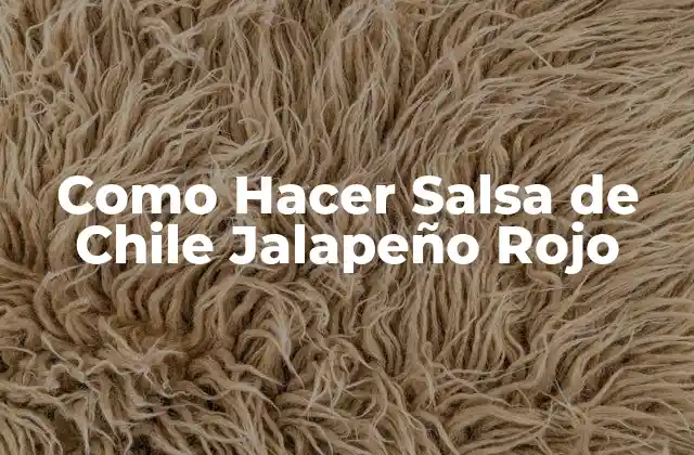 Como Hacer Salsa de Chile Jalapeño Rojo