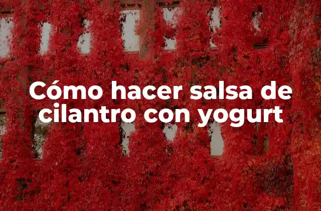 Cómo Hacer Salsa de Cilantro con Yogurt