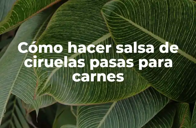 Cómo Hacer Salsa de Ciruelas Pasas para Carnes