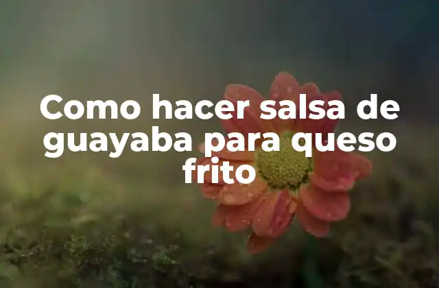 Como Hacer Salsa de Guayaba para Queso Frito