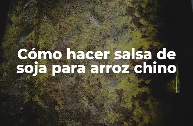 Cómo Hacer Salsa de Soja para Arroz Chino
