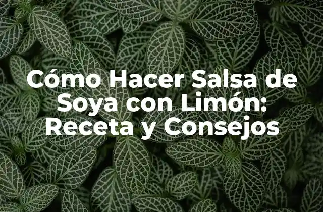 Cómo Hacer Salsa de Soya con Limón: Receta y Consejos