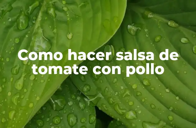 Como Hacer Salsa de Tomate con Pollo
