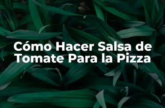 Cómo Hacer Salsa de Tomate para la Pizza