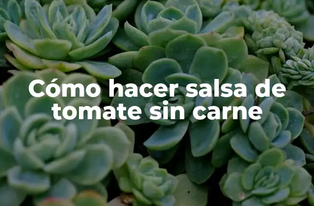 Cómo Hacer Salsa de Tomate sin Carne