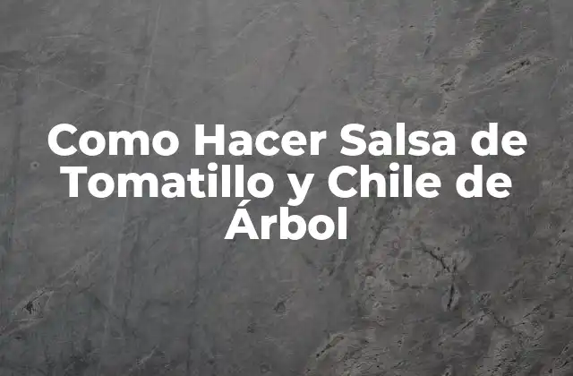 Como Hacer Salsa de Tomatillo y Chile de Árbol