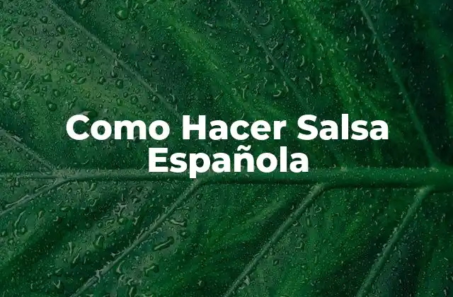 Como Hacer Salsa Española 2 ¿Qué es la Salsa Española y Para Qué Sirve?