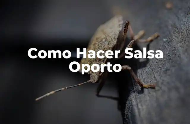 Como Hacer Salsa Oporto