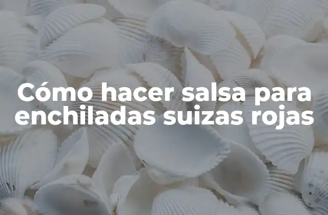 ¿Qué es la salsa para enchiladas suizas rojas y para qué sirve?