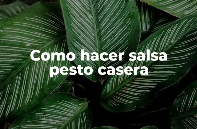 Como Hacer Salsa Pesto Casera