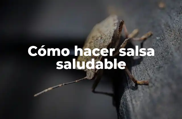 Cómo Hacer Salsa Saludable
