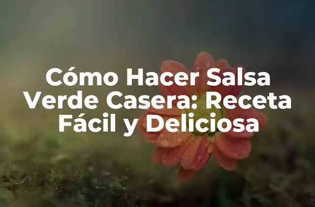 Cómo Hacer Salsa Verde Casera: Receta Fácil y Deliciosa