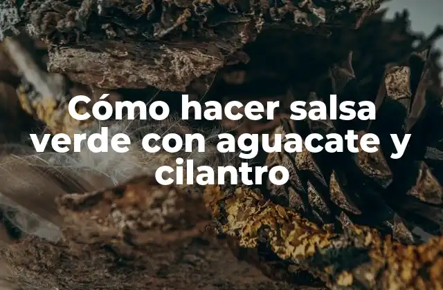 Cómo Hacer Salsa Verde con Aguacate y Cilantro