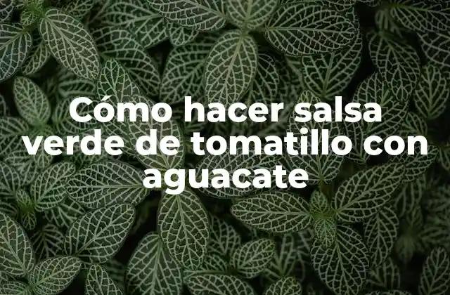 Cómo Hacer Salsa Verde de Tomatillo con Aguacate 2 Salsa verde de tomatillo con aguacate: qué es y para qué sirve